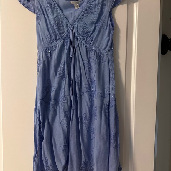 Light Blue Embroidered Dress - Picture 1 of 2